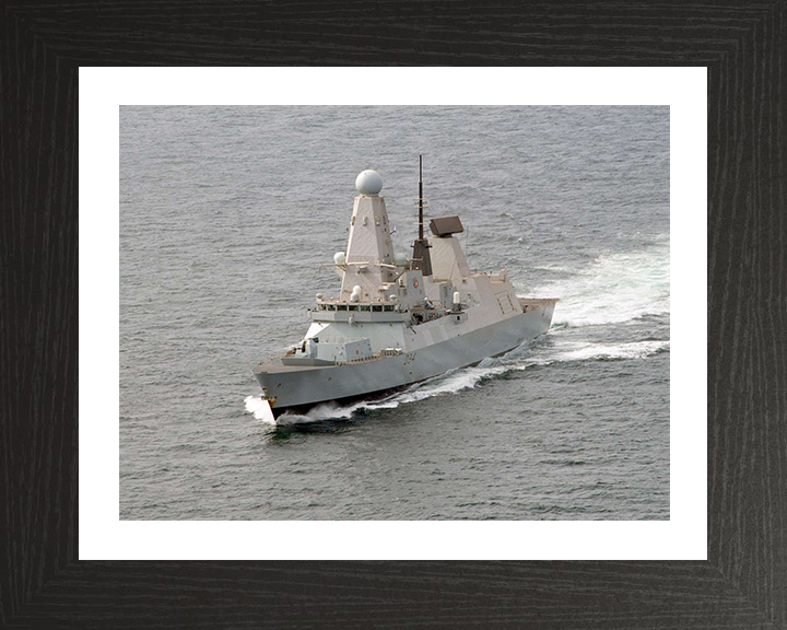 HMS Diamond (D34) Photo Print - Arabian Sea - Royal Navy Type 45 Destroyer Hampshire Prints 10 x 8 Black Frame Yes
