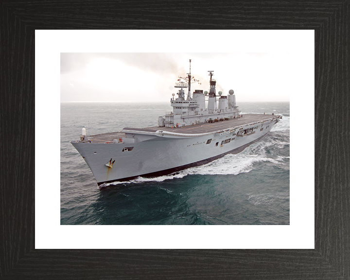 HMS Ark Royal (R07) Royal Navy Invincible Class Aircraft Carrier At sea Photo Print Wall Art Decor Posters, Prints, & Visual Artwork Hampshire Prints 10 x 8 Black Frame Yes