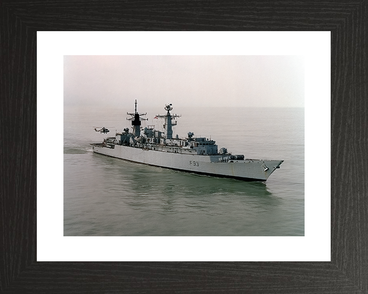 HMS Beaver (F93) Royal Navy Type 22 Frigate With Lynx Helicopter Photo Print Wall Art Decor Posters, Prints, & Visual Artwork Hampshire Prints 10 x 8 Black Frame Yes