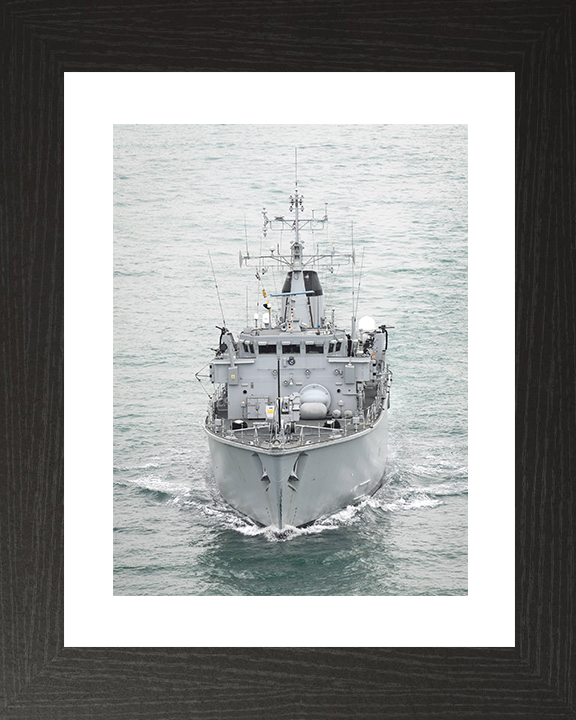HMS Chiddingfold (M37) Royal Navy Hunt Class Minehunter High Bow View Photo Print Wall Art Decor Posters, Prints, & Visual Artwork Hampshire Prints 10 x 8 Black Frame Yes
