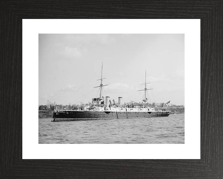 HMS Australia (1886) Royal Navy Orlando Class Cruiser Port Side View Photo Print Wall Art Decor Posters, Prints, & Visual Artwork Hampshire Prints 10 x 8 Black Frame Yes