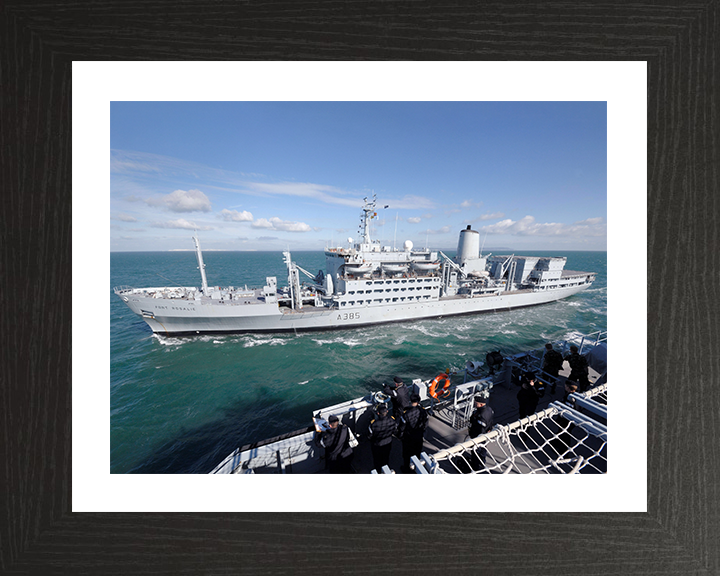 RFA Fort Rosalie (A385) Photo Print - RAS 2007 - Royal Fleet Auxiliary Fort Rosalie Class Ship Posters, Prints, & Visual Artwork Hampshire Prints 10 x 8 Black Frame Yes