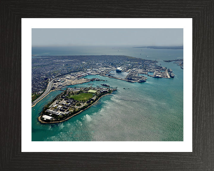 HMS Excellent Royal Navy shore establishment Aerial Photo Print or Framed Photo Print - Hampshire Prints