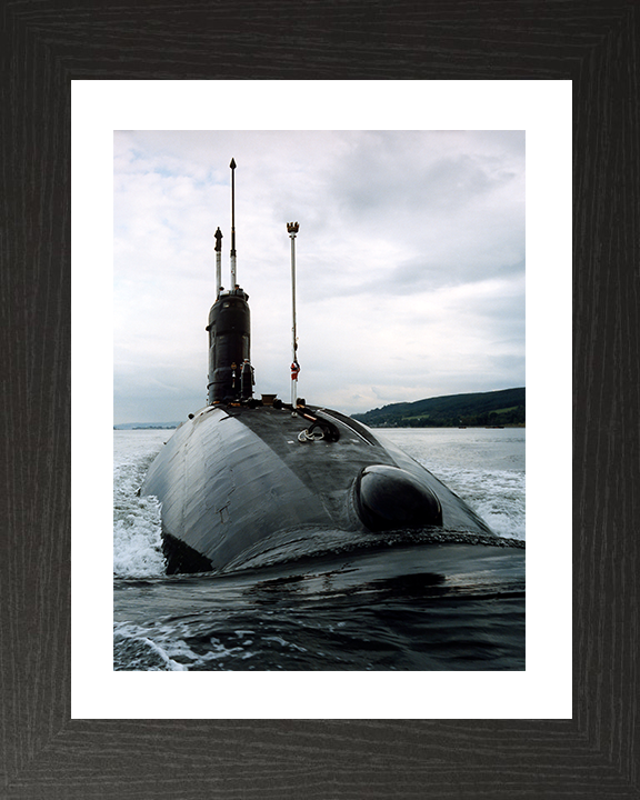 HMS Torbay (S90) Photo Print - Clyde 1993 - Royal Navy Trafalgar Class Submarine Hampshire Prints 10 x 8 Black Frame Yes