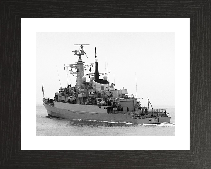 HMS Active (F171) Royal Navy Type 21 Frigate Port Quarter View Photo Print Wall Art Decor Posters, Prints, & Visual Artwork Hampshire Prints 10 x 8 Black Frame Yes