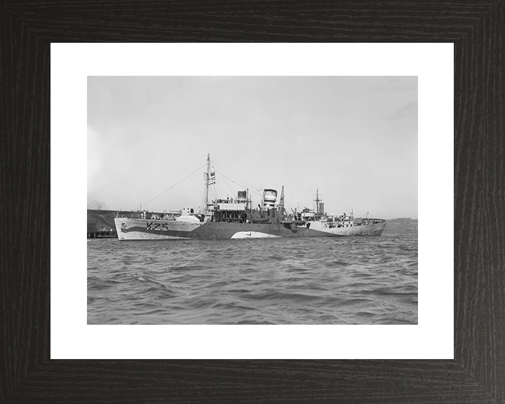 HMS Azalea (K25) Royal Navy Flower Class Corvette Port Side View Photo Print Wall Art Decor Posters, Prints, & Visual Artwork Hampshire Prints 10 x 8 Black Frame Yes