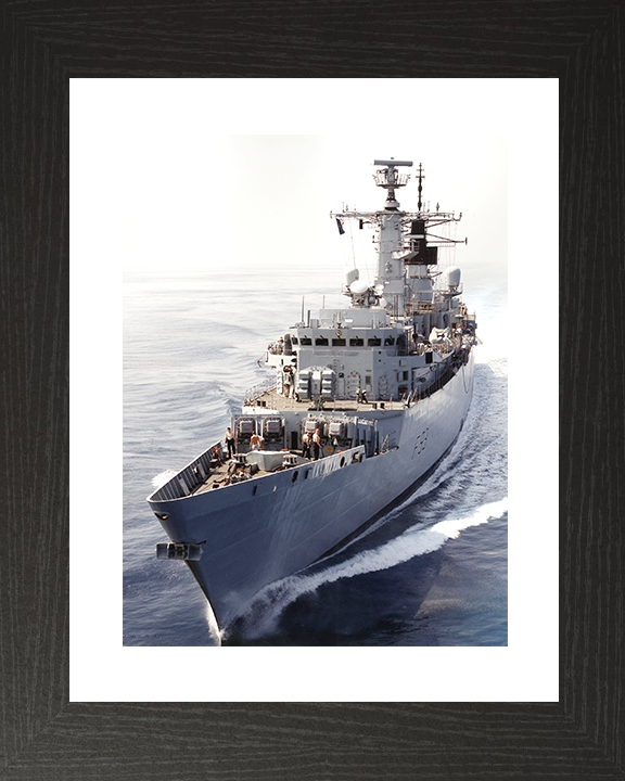 HMS Beaver (F93) Royal Navy Type 22 Frigate Port Bow View Photo Print Wall Art Decor Posters, Prints, & Visual Artwork Hampshire Prints 10 x 8 Black Frame Yes