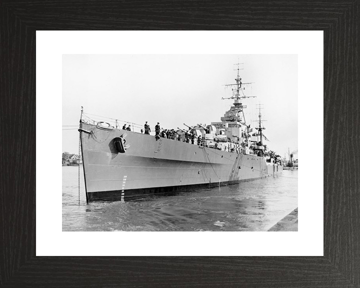 HMS Black Prince (81) Royal Navy Dido Class Cruiser Coming Alongside Photo Print Wall Art Decor Posters, Prints, & Visual Artwork Hampshire Prints 10 x 8 Black Frame Yes