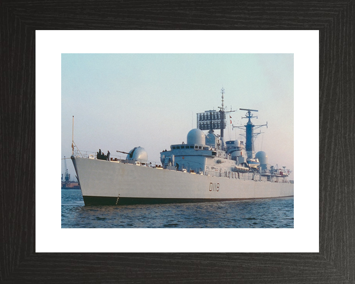 HMS Coventry (D118) Royal Navy Type 42 Destroyer Port Side View Photo Print Wall Art Decor Posters, Prints, & Visual Artwork Hampshire Prints 10 x 8 Black Frame Yes