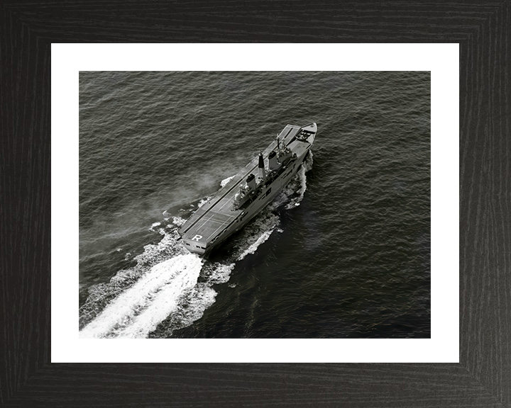 HMS Ark Royal (R07) Photo Print - Sea Trials 1985 - Royal Navy Invincible Class Aircraft Carrier Hampshire Prints 10 x 8 Black Frame Yes