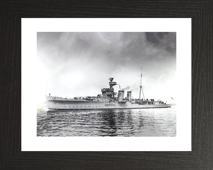 HMS Cairo (D87) Royal Navy C Class Light Cruiser Port Side View Photo Print Wall Art Decor Posters, Prints, & Visual Artwork Hampshire Prints 10 x 8 Black Frame Yes