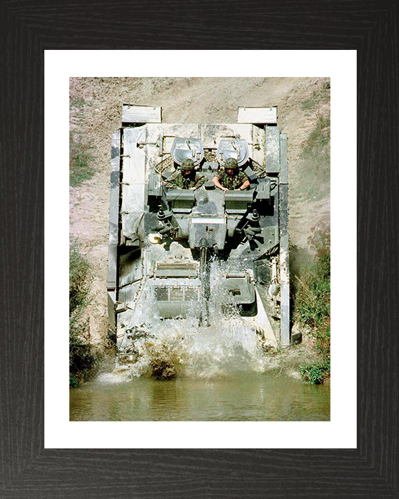 Warrior Armoured Personnel Vehicle Entering Water Photo Print - British Army Vehicle