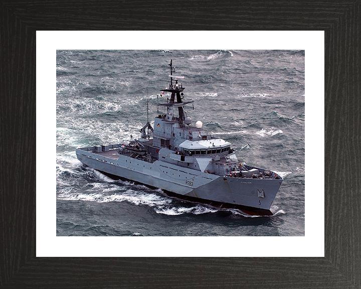 HMS Mersey (P283) Photo Print - At Sea 2004 - Royal Navy River Class Patrol Vessel Hampshire Prints 10 x 8 Black Frame Yes