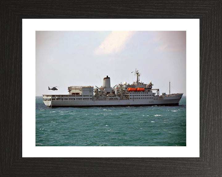 RFA Fort Austin (A386) Photo Print - Starboard Side - Royal Fleet Auxiliary Fort Rosalie Class Ship Hampshire Prints 10 x 8 Black Frame Yes