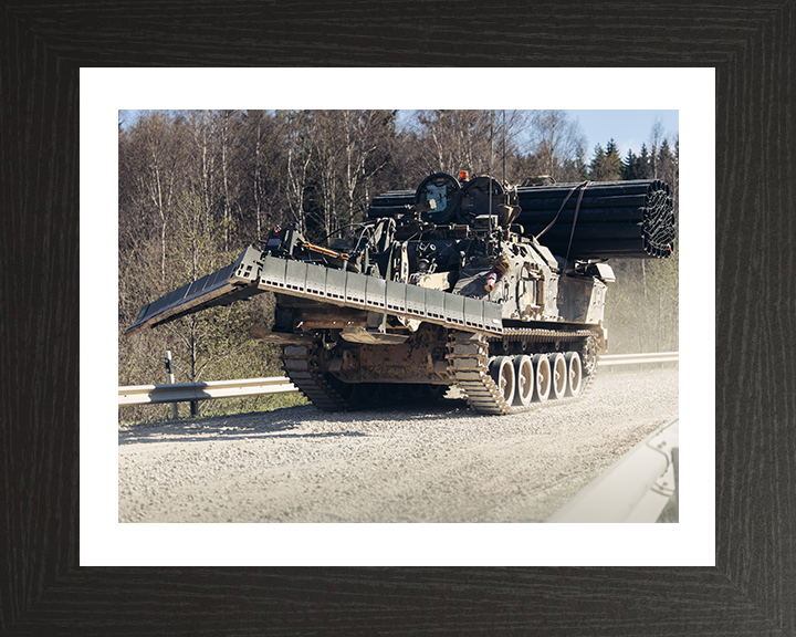 Terrier Armoured Digger Photo Print - British Army Vehicle Hampshire Prints 10 x 8 Black Frame Yes