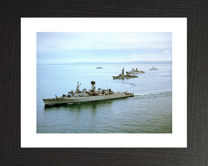 HMS Norfolk (D21) Photo Print - Strike Group - Royal Navy County Class Destroyer Hampshire Prints 10 x 8 Black Frame Yes