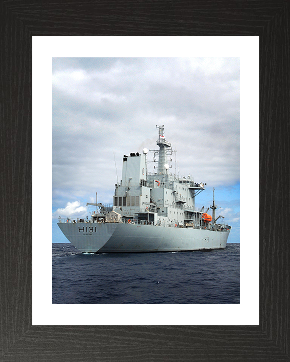 HMS Scott (H131) Photo Print - At Sea 2007 - Royal Navy Ocean Survey Vessel Hampshire Prints 10 x 8 Black Frame Yes