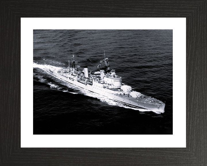 HMS Birmingham (C19) Photo Print - At Sea - Royal Navy Town Class Light Cruiser Posters, Prints, & Visual Artwork Hampshire Prints 10 x 8 Black Frame Yes