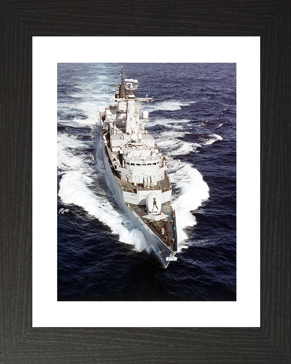 HMS Cumberland (F85) Royal Navy Type 22 Frigate Underway High Bow View Photo Print Wall Art Decor Posters, Prints, & Visual Artwork Hampshire Prints 10 x 8 Black Frame Yes