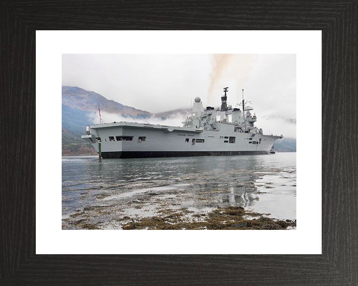 HMS Ark Royal (R07) Royal Navy Invincible Class Aircraft Carrier On The Clyde Photo Print Wall Art Decor Posters, Prints, & Visual Artwork Hampshire Prints 10 x 8 Black Frame Yes