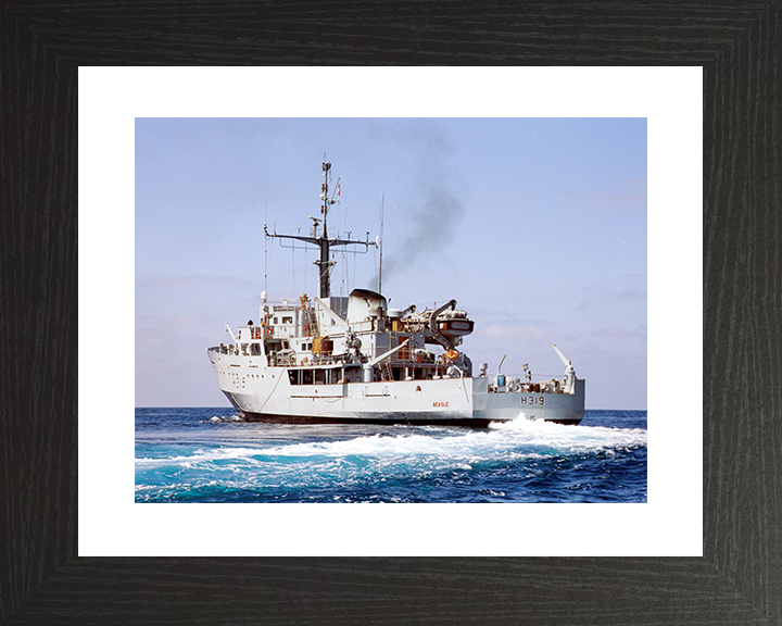 HMS Beagle (H319) Royal Navy Bulldog Class Survey Vessel At Sea 1999 Photo Print Wall Art Decor Posters, Prints, & Visual Artwork Hampshire Prints 10 x 8 Black Frame Yes