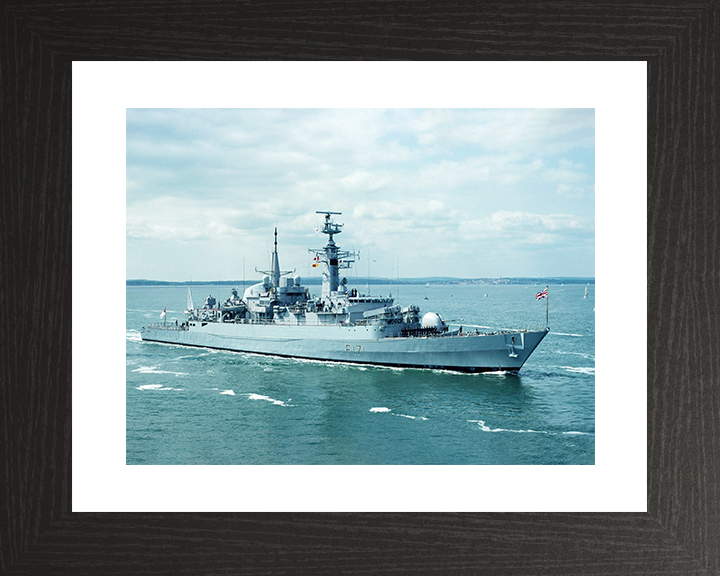 HMS Active (F171) Royal Navy Type 21 Frigate Photo Print Warship Wall Art Poster Posters, Prints, & Visual Artwork Hampshire Prints 10 x 8 Black Frame Yes