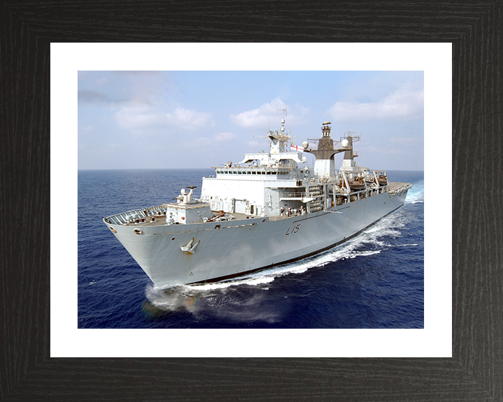 HMS Bulwark (L15) Photo Print - Operation Highbrow 2006 - Royal Navy Albion Class Amphibious Ship Hampshire Prints 10 x 8 Black Frame Yes