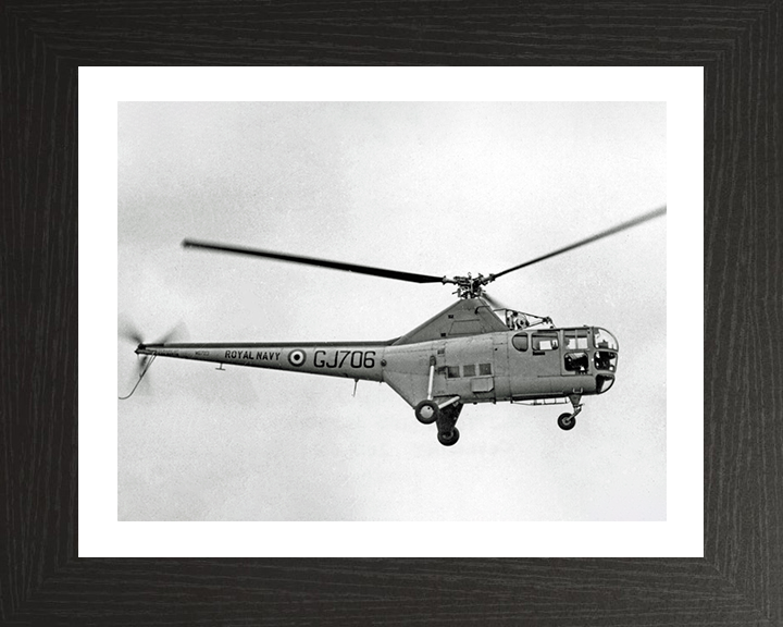 Westland WS-51 Dragonfly Helicopter 1955 Photo Print - Royal Navy Aircraft Hampshire Prints 10 x 8 Black Frame Yes