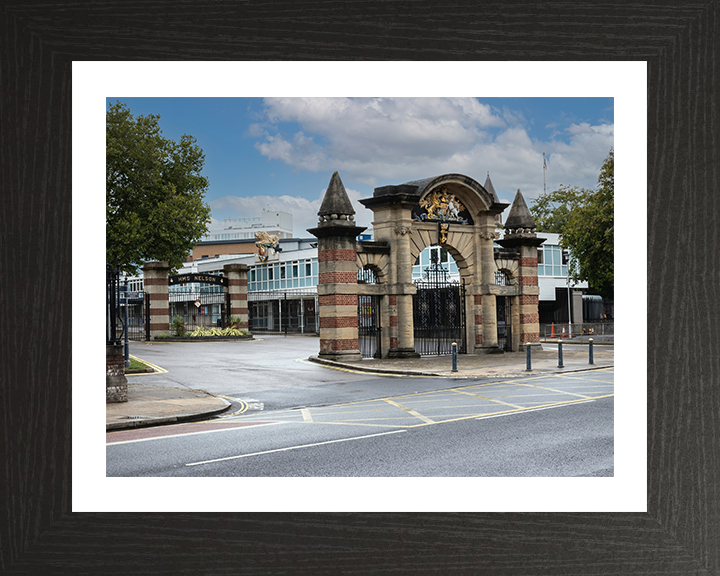 HMS Nelson Main Gate Portsmouth Photo Print - Royal Navy Shore Establishment Posters, Prints, & Visual Artwork Hampshire Prints 10 x 8 Black Frame Yes