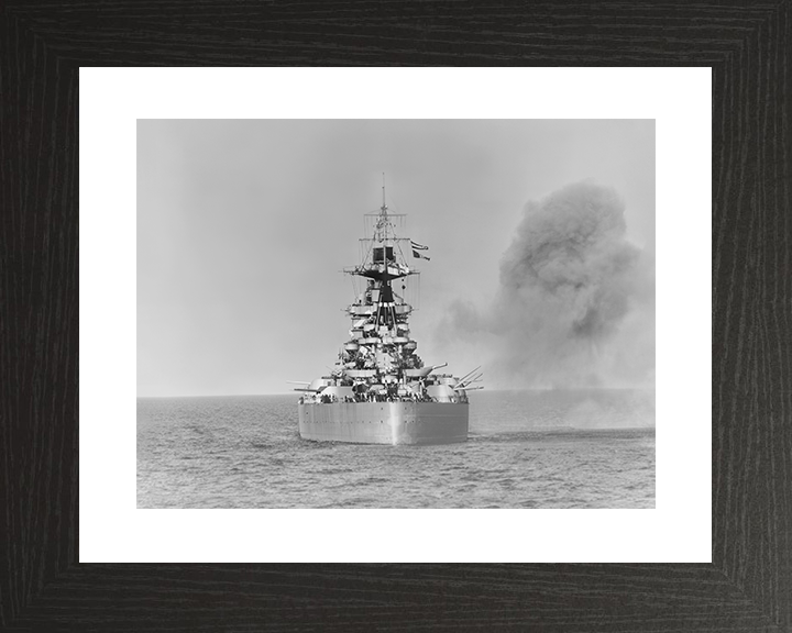 HMS Rodney (29) Royal Navy Nelson Class Battleship Normandy 1944 Photo Print Wall Art Poster Posters, Prints, & Visual Artwork Hampshire Prints 10 x 8 Black Frame Yes