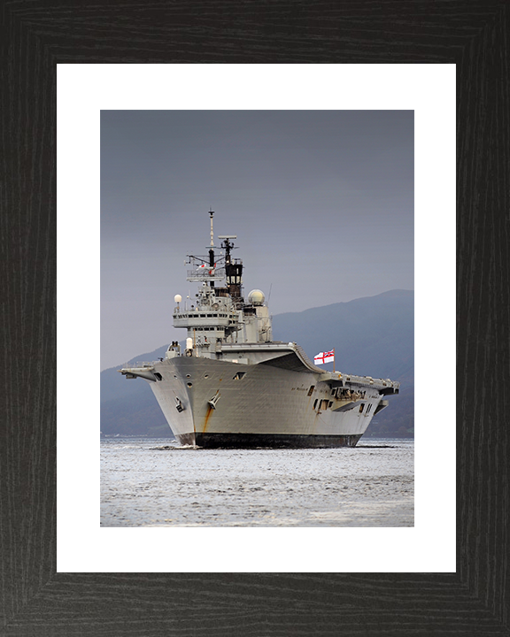 HMS Ark Royal (R07) Royal Navy Invincible Class Aircraft Carrier Portrait Photo Print Wall Art Decor Posters, Prints, & Visual Artwork Hampshire Prints 10 x 8 Black Frame Yes