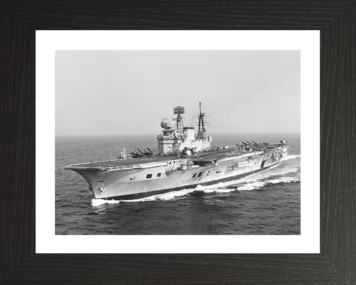 HMS Eagle (R05) Photo Print - Flight Deck View - Royal Navy Audacious Class Aircraft Carrier Hampshire Prints 10 x 8 Black Frame Yes