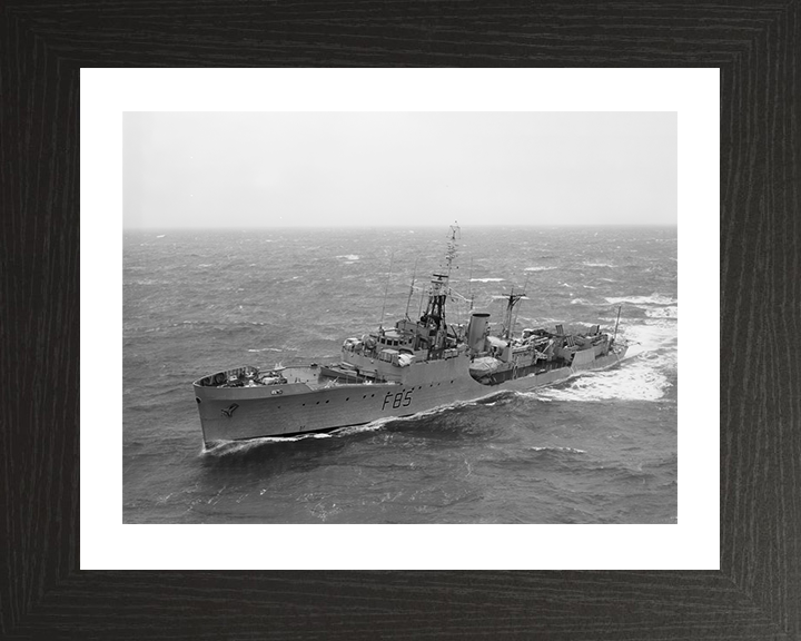 HMS Keppel (F85) Photo Print - At Sea - Royal Navy Blackwood Class Frigate Hampshire Prints 10 x 8 Black Frame Yes