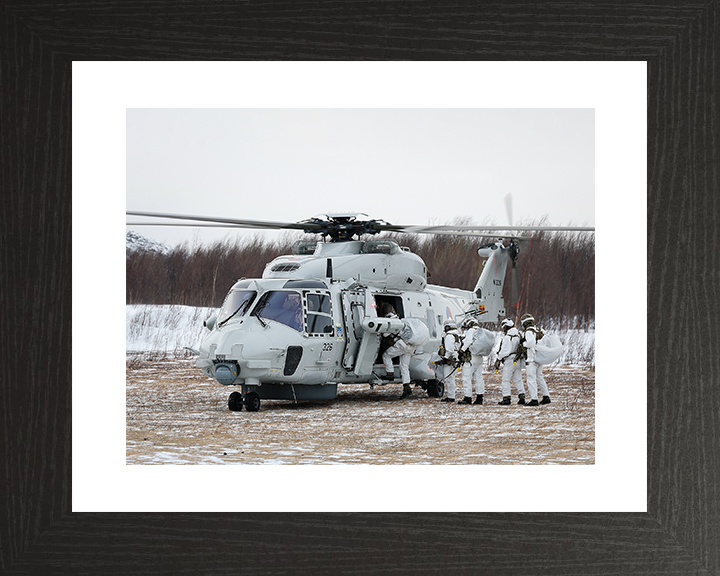 Royal Marines board a Royal Netherlands Marine Corps NH90 Helicopter Photo Print 40 Commando Wall Art Military Posters, Prints, & Visual Artwork Hampshire Prints 10 x 8 Black Frame Yes