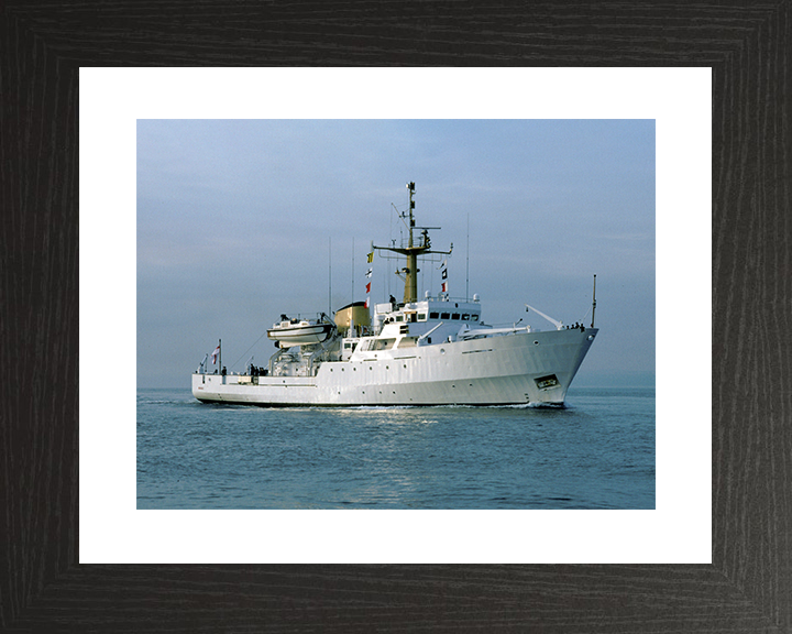 HMS Beagle (A319) Royal Navy Bulldog Class Survey Vessel Underway Photo Print Wall Art Decor Posters, Prints, & Visual Artwork Hampshire Prints 10 x 8 Black Frame Yes