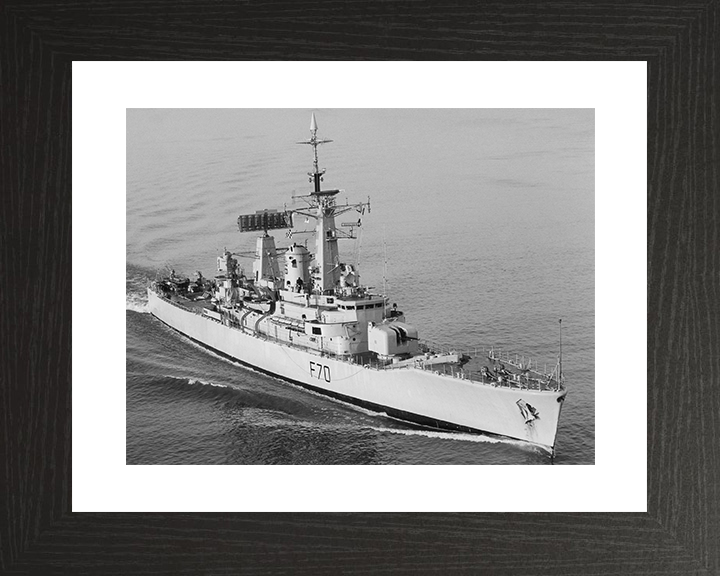 HMS Apollo (F70) Royal Navy Leander Class Frigate High Starboard Bow View Photo Print Wall Art Decor Posters, Prints, & Visual Artwork Hampshire Prints 10 x 8 Black Frame Yes