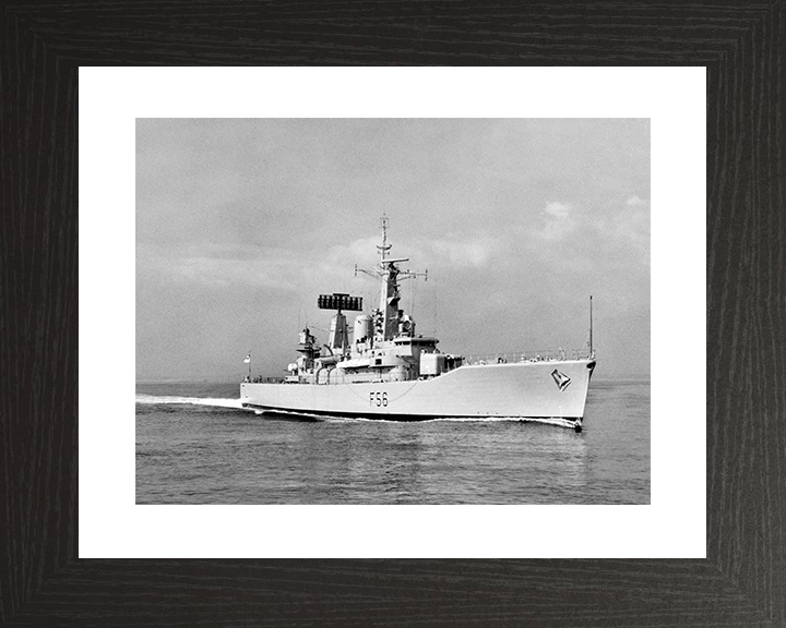 HMS Argonaut (F56) Royal Navy Leander Class Frigate Starboard Bow View Photo Print Wall Art Decor Posters, Prints, & Visual Artwork Hampshire Prints 10 x 8 Black Frame Yes