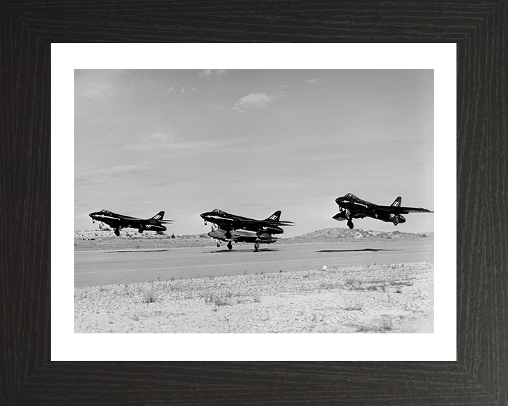 RAF Hunter F6s fighter aircraft Akrotiri 1961 Photo Print - Royal Air Force Aircraft Hampshire Prints 10 x 8 Black Frame Yes