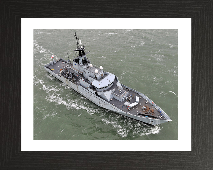 HMS Mersey (P283) Photo Print - At Sea 2013 - Royal Navy River Class Patrol Vessel Hampshire Prints 10 x 8 Black Frame Yes