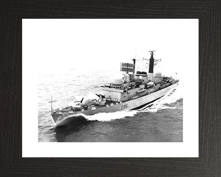 HMS Birmingham (D86) Royal Navy Type 42 Destroyer High Port Bow View Photo Print Wall Art Decor Posters, Prints, & Visual Artwork Hampshire Prints 10 x 8 Black Frame Yes