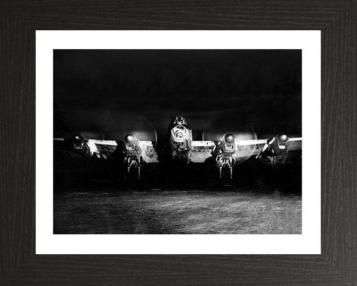 RAF Avro Lancaster B.I Running up Engines 1944 Photo Print - Royal Air Force Aircraft Posters, Prints, & Visual Artwork Hampshire Prints 10 x 8 Black Frame Yes