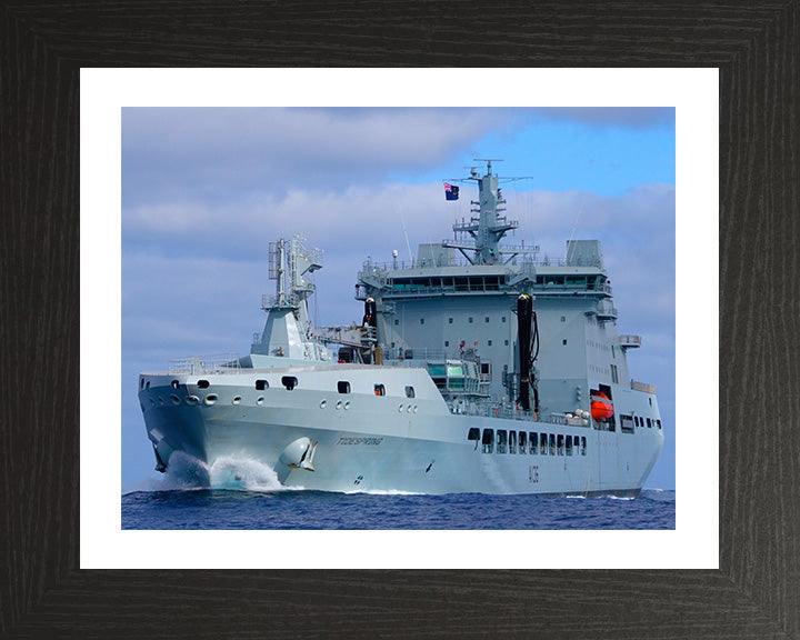 RFA Tidespring (A136) Photo Print - Port Bow View at Sea - Royal Fleet Auxiliary Tide Class Tanker Hampshire Prints 10 x 8 Black Frame Yes
