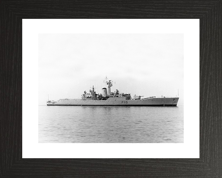 HMS Berwick (F115) Royal Navy Rothesay Class Frigate Starboard Beam View Photo Print Wall Art Decor Posters, Prints, & Visual Artwork Hampshire Prints 10 x 8 Black Frame Yes