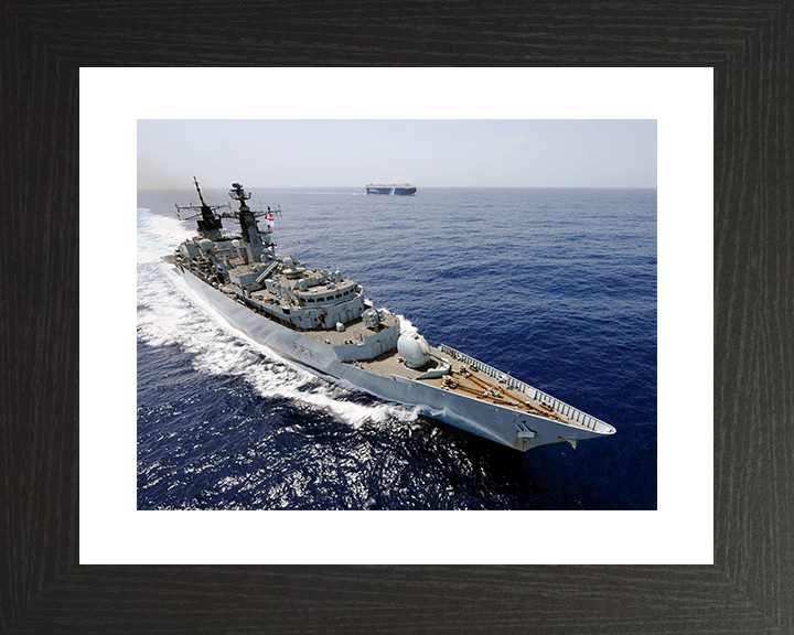 HMS Chatham (F87) Royal Navy Type 22 Frigate From Above Photo Print Wall Art Decor Posters, Prints, & Visual Artwork Hampshire Prints 10 x 8 Black Frame Yes