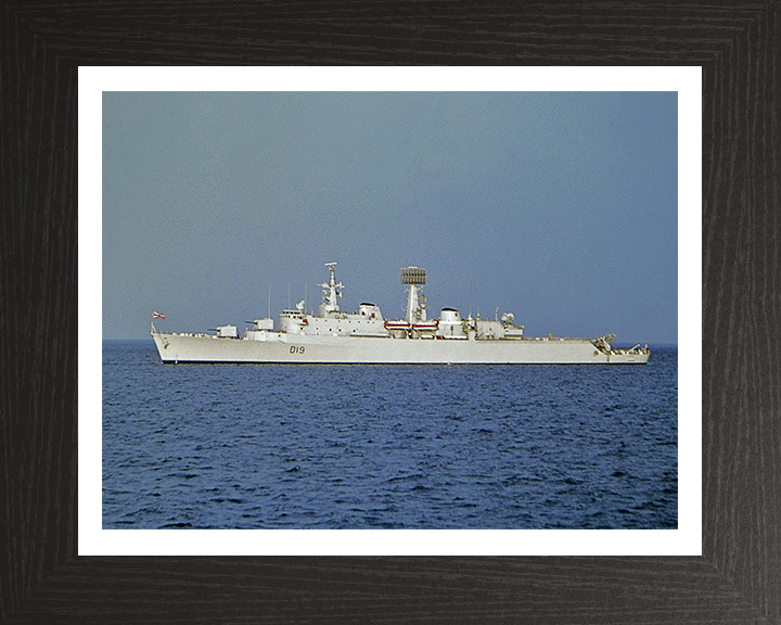 HMS Glamorgan (D19) Photo Print - Port Beam View - Royal Navy County Class Destroyer Hampshire Prints 10 x 8 Black frame Yes