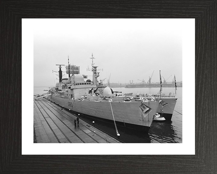 HMS Sheffield (D80) Photo Print - Amsterdam 1975 - Royal Navy Type 42 Destroyer Hampshire Prints 10 x 8 Black Frame Yes