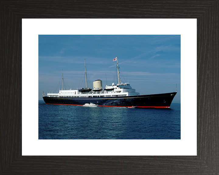 HMY Britannia Photo Print - Starboard View - Royal Navy - Royal Yacht Hampshire Prints 10 x 8 Black Frame Yes