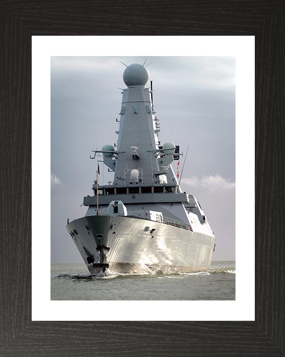 HMS Dauntless (D33) Photo Print - Off Portsmouth 2009 - Royal Navy Type 45 Destroyer Hampshire Prints 10 x 8 Black Frame Yes