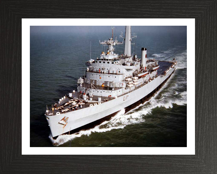 HMS Intrepid (L11) Photo Print - Port Bow View - Royal Navy Fearless Class Amphibious Ship Hampshire Prints 10 x 8 Black Frame Yes