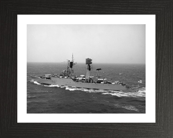 HMS Llandaff (F61) Photo Print - At Sea 1969 - Royal Navy Salisbury Class Frigate Hampshire Prints 10 x 8 Black Frame Yes